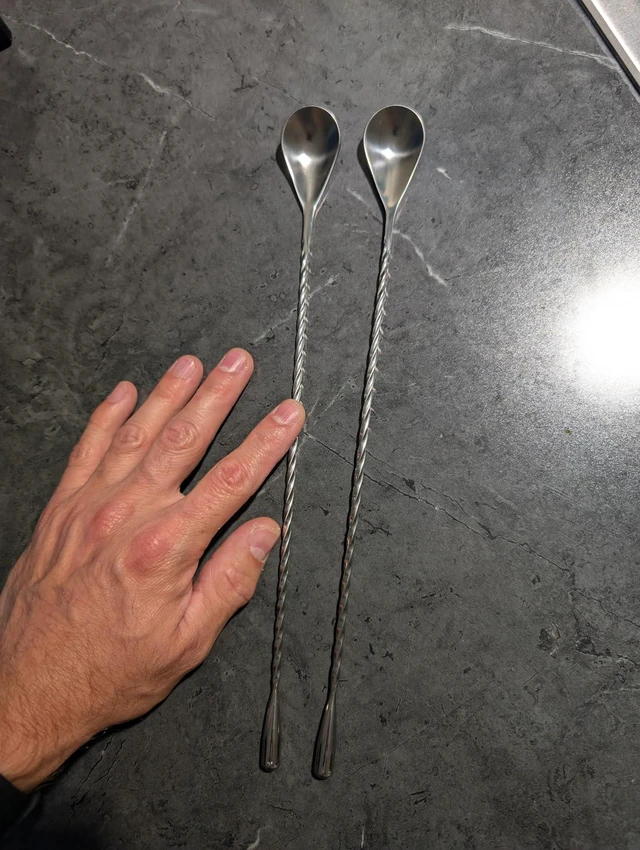 Alt view image 6 of 6 - 12" Cocktail Mixing Spoon Set, 2-Pack Spiral Stirrer for Bartenders