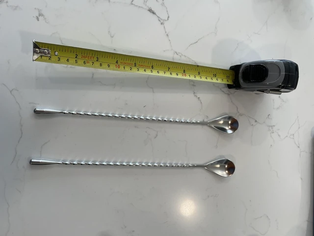 Alt view image 5 of 6 - 12" Cocktail Mixing Spoon Set, 2-Pack Spiral Stirrer for Bartenders