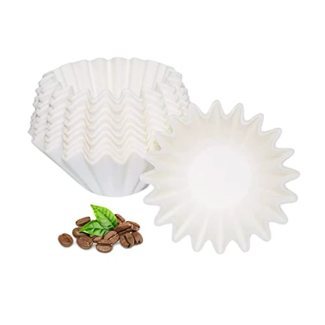 Alt view image 4 of 5 - 2-5 Cup Coffee Filters, Pack of 100 Unbleached Coffee Filters 5 Cup, Thicken Natural Coffee Filter Basket for Commercial, Home Coffee Maker, Pour Over Coffee Kit (Brown, W02)