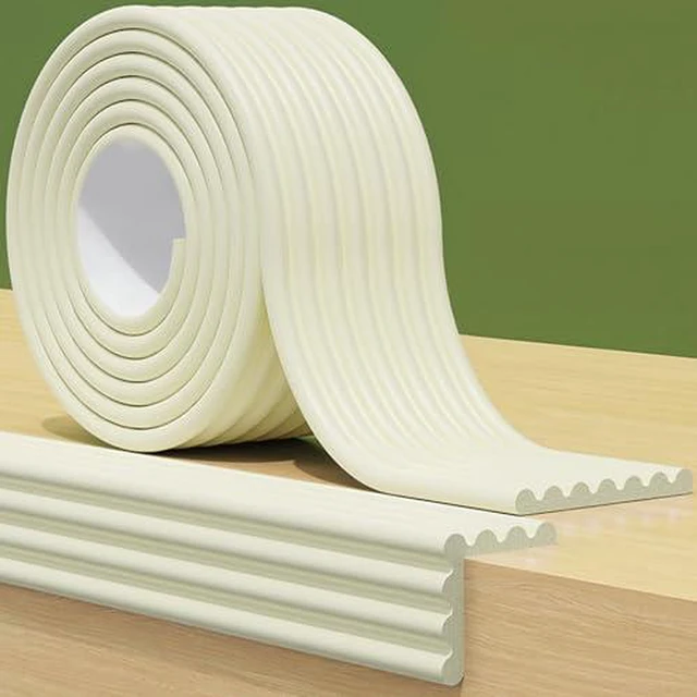 Alt view image 3 of 6 - Baby Corner Guards 13.12 FT-Ultra Soft Sponge Edge & Corner Protectors,Desk Edge Cushion,for Furniture,Table,Fireplace - Safety Bumper with Strong Adhesive Tape,White,3.15 Inch Wide