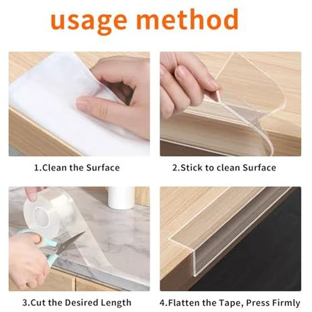 Alt view image 4 of 7 - 1.57 in x 9.84 FT,Corner Protector Baby,Clear Edge Protector Strip,Sharp Edge Wrap Cover Tape,Self Adhesive Protective Bumper Guards for Cabinet Door,Desk,Glass Table,Bed Furniture and Wall