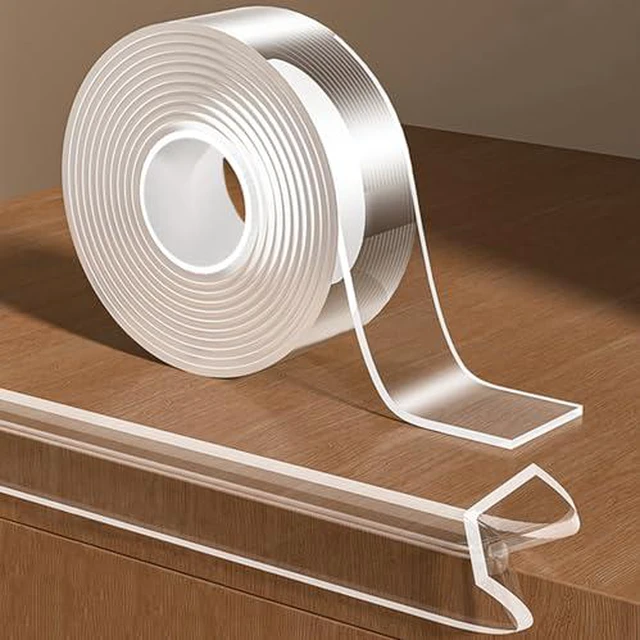 Alt view image 5 of 7 - 1.57 in x 9.84 FT,Corner Protector Baby,Clear Edge Protector Strip,Sharp Edge Wrap Cover Tape,Self Adhesive Protective Bumper Guards for Cabinet Door,Desk,Glass Table,Bed Furniture and Wall
