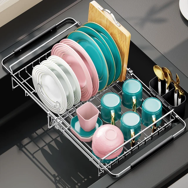 Main image of Expandable Stainless Steel Dish Drying Rack, 13-18 Inch
