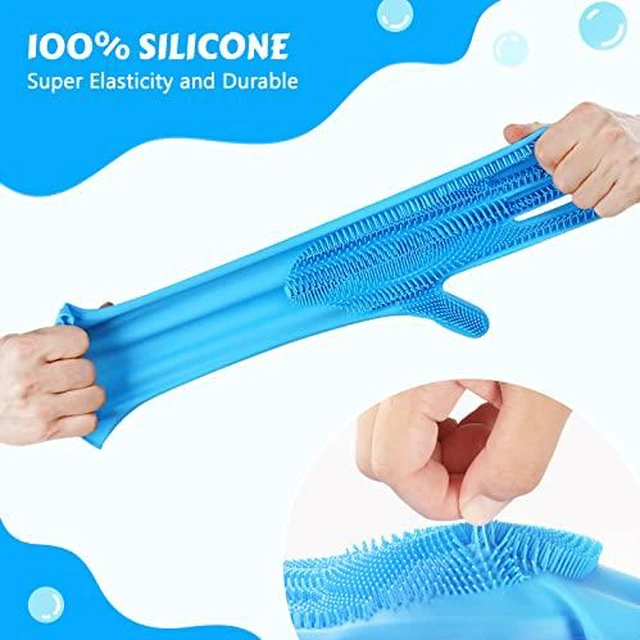 Alt view image 4 of 7 - Silicone Pet Grooming Gloves for Washing Cats Dogs Bath Brush Large