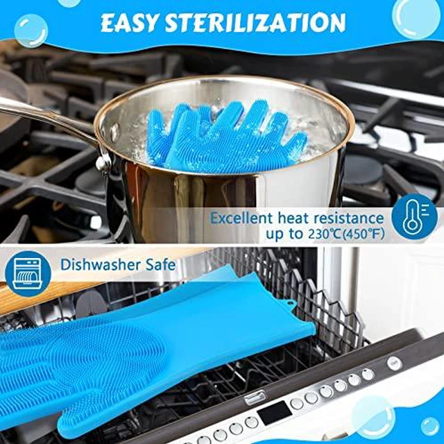 Alt view image 5 of 7 - Silicone Pet Grooming Gloves for Washing Cats Dogs Bath Brush Large