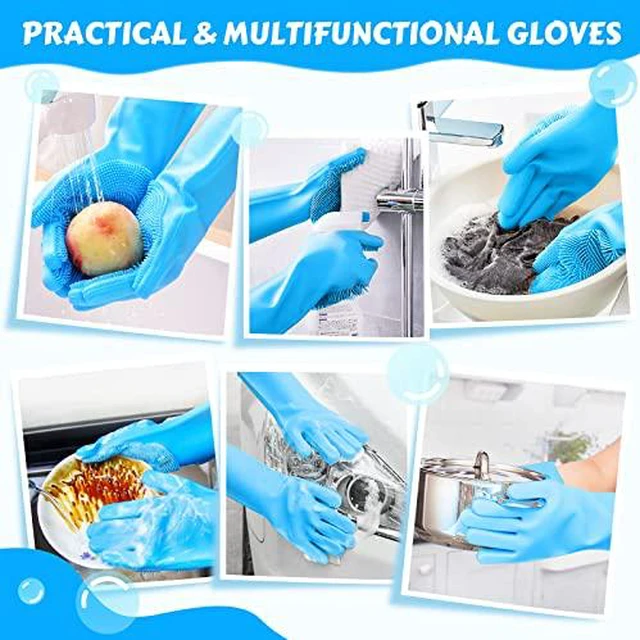 Alt view image 7 of 7 - Silicone Pet Grooming Gloves for Washing Cats Dogs Bath Brush Large