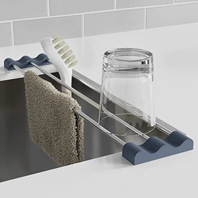 Alt view image 2 of 6 - Adjustable Over-The-Sink Kitchen Rack, BPA-Free, Black