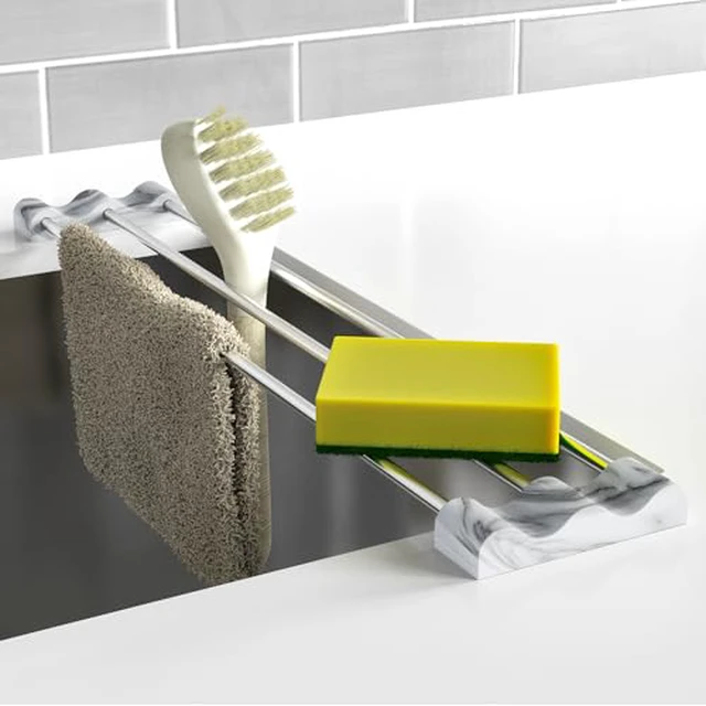 Alt view image 5 of 6 - Adjustable Over-The-Sink Kitchen Rack, BPA-Free, Black