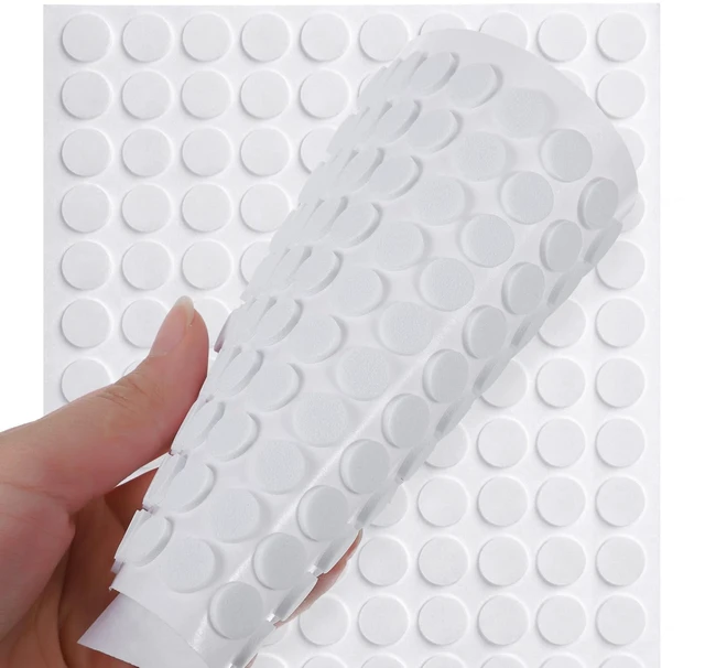 Main image of 260 Pcs Small Felt Pads, 3/8" Round Felt Cabinet Door Bumpers Self Adhesive Foam Cabinet Cushion Dots for Furniture Desks Drawers Chair Legs Hardwood Floors (White)