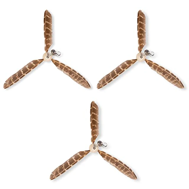 Alt view image 3 of 7 - Cat Wand Toys, Interactive Cat Toys with 3 Feather Refills, 29'' Flexible Steel Wire, Sturdy Wood Handle & Bell for Kitty Kitten, Cat Toys for Indoor Cats Teaser Cat String Toy