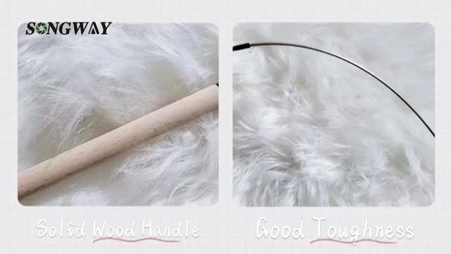 Alt view image 2 of 2 - Interactive Cat Feather Toys - 7 PCS Cat Toys Set for Indoor Cats, Retractable Wand with Feather Tail Toy Refills, Kitten Toys Gift, Pink