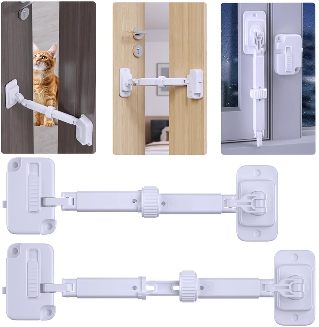 Main image of 2-Pack Cat Door Latch, Keep Dogs Out of Litter Box, Adjustable