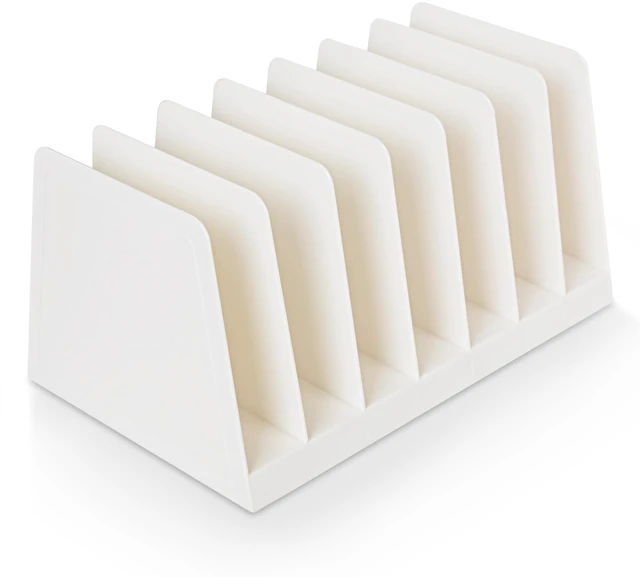 Main image of Desktop File Organizer, Mail Organizer, 7 Compartments Office File Sorter, for Easy access to your files, Invoices, Letters and more - 4.5" Height x 8.8" Width x 5.5" Depth - White, Eco-Friendly