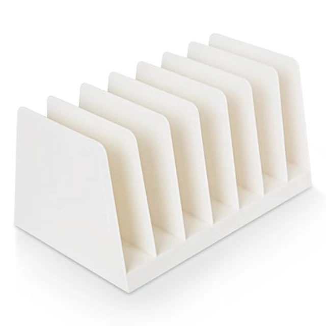 Alt view image 2 of 2 - Desktop File Organizer, Mail Organizer, 7 Compartments Office File Sorter, for Easy access to your files, Invoices, Letters and more - 4.5" Height x 8.8" Width x 5.5" Depth - White, Eco-Friendly