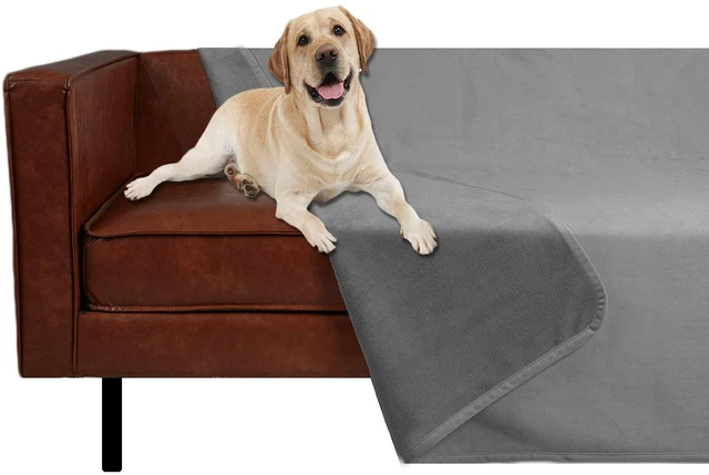 Main image of Pet Bed Blanket Reversible 100% Waterproof Velvet Super Soft for Sofa and Bed (40x60 Inches, Light Grey+Grey)