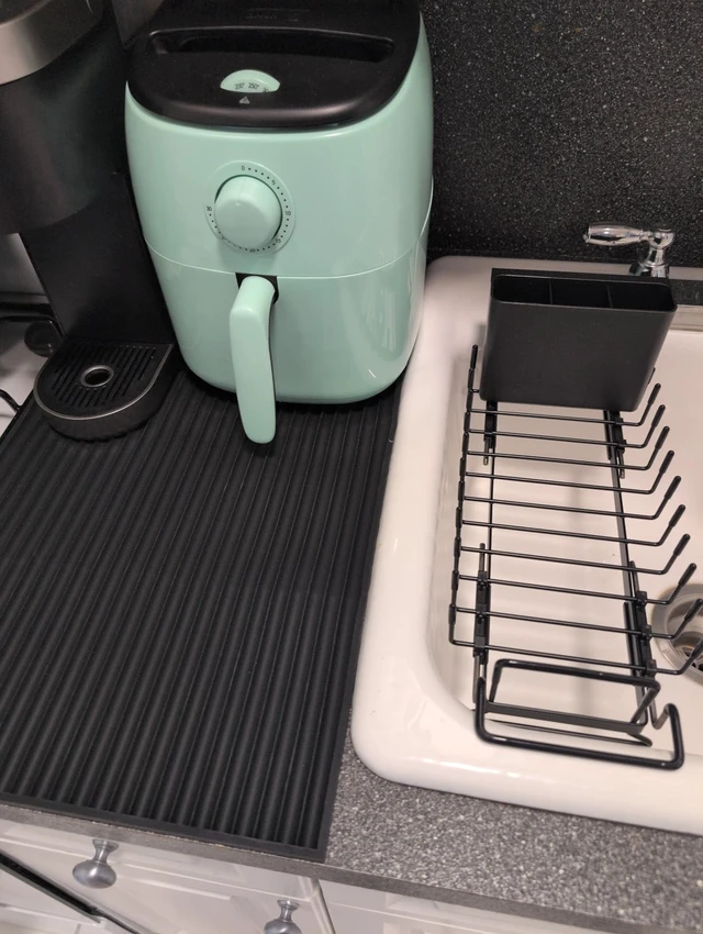 Alt view image 5 of 5 - Expandable & Collapsible Dish Drying Rack for Over The Sink and in Sink, Stainless Steel with Silicone Drip Tray, Space Saving Adjustable Dish Rack for Small Kitchen, Apartment & RV