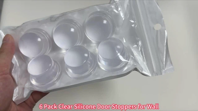 Alt view image 3 of 6 - 6 Pack Clear Silicone Door Stoppers for Wall, 1" Thick x 1.54" Door Knob Wall Protector, Self Adhesive No Drilling, Shock Absorbing Door BumperWall Protection & Noise Reduction