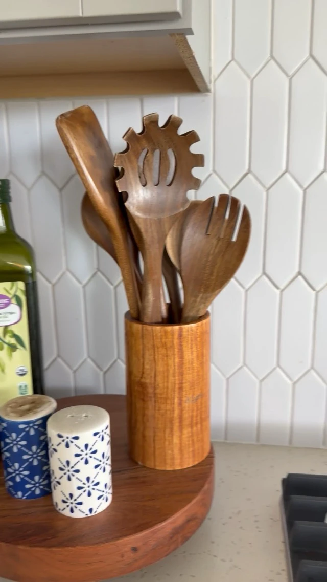Alt view image 6 of 6 - Wooden Spoons for Cooking Kitchen Utensil Set Non Toxic Acacia Wood Spatula