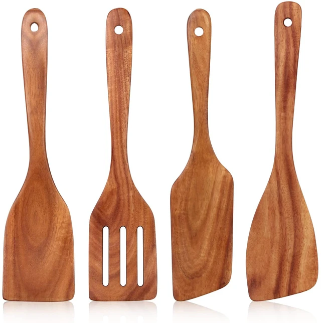 Main image of Non Toxic Wooden Spatula for Cooking Utensil Set Teak Kitchen Cooking Spoon