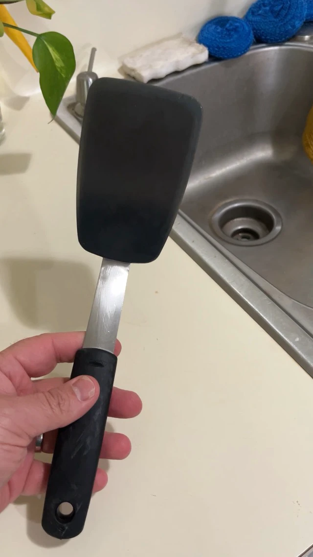 Alt view image 6 of 6 - 2-Piece Silicone Spatula Turner Set for Everyday Cooking, Black