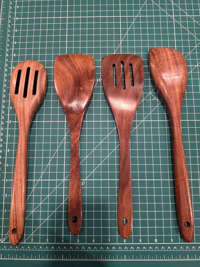 Alt view image 6 of 6 - Wooden Spoons for Cooking, Acacia Wood Kitchen Utensils Set 4-Piece