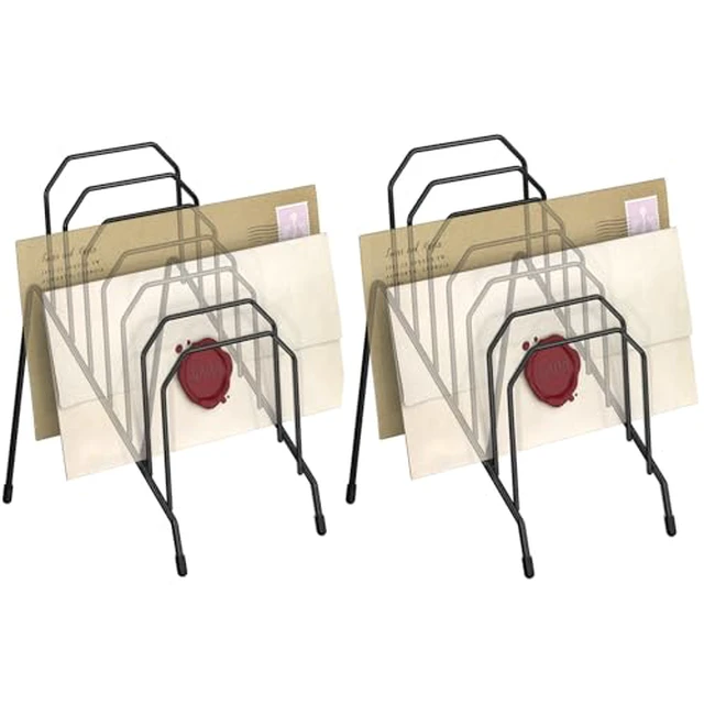 Alt view image 3 of 3 - Incline Desk Mail Organizer Letter Holder Rack with 6-Section