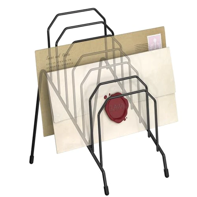 Alt view image 2 of 3 - Incline Desk Mail Organizer Letter Holder Rack with 6-Section