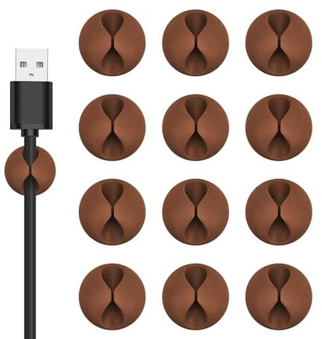 Alt view image 3 of 6 - 12PCS Black Adhesive Cable Clips Cord Organizer for Wire Management
