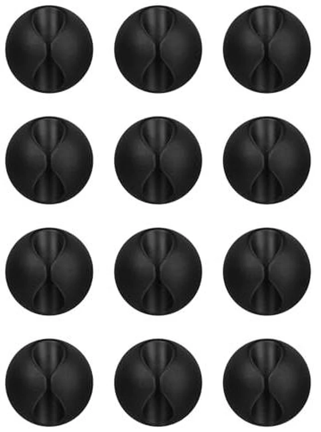 Alt view image 2 of 6 - 12PCS Black Adhesive Cable Clips Cord Organizer for Wire Management