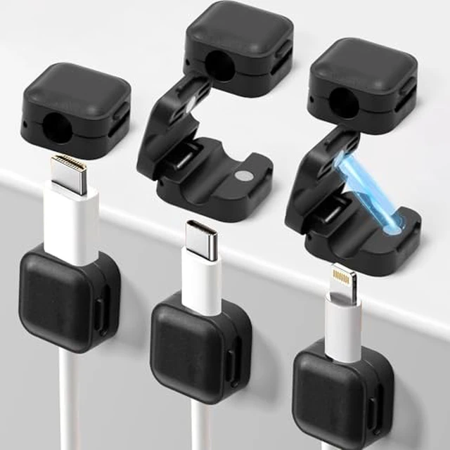 Alt view image 2 of 3 - 8-Pack Magnetic Cable Clips, Cord Organizer, Office Cable Management