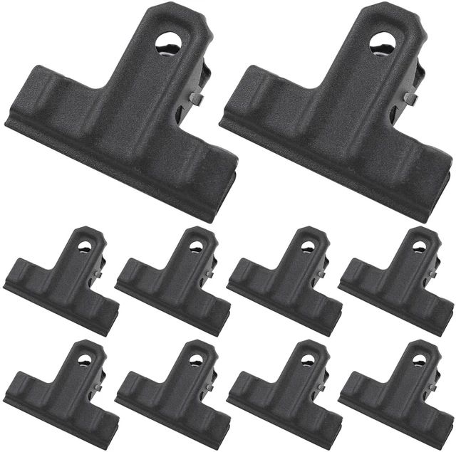 Main image of Black Metal Clips, 2 Inch, 10 Pack | Large Hinge Clips, Heavy Duty, Multi-Purpose (Food, Photo, Paper, File, Binder), For Drawing Board, Office, Kitchen