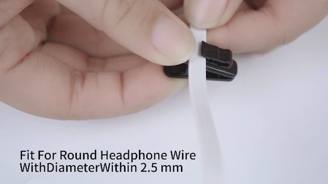 Alt view image 3 of 3 - Headphone Wire Clip for Shirt, Black, 12Pcs