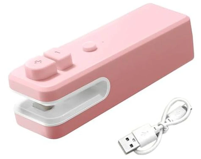 Alt view image 2 of 2 - Small Bag Sealer, 4.3 In Pink Rechargeable Type 5W 400mAh Vacuum Sealer fo All Food Bag Sealering (pink)
