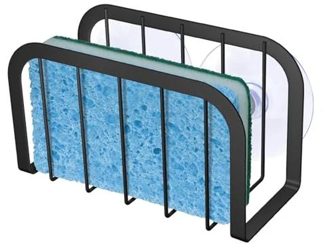 Alt view image 2 of 5 - Sponge Holder for Kitchen Sink,Kitchen Sink Caddy with Sponge Holder-Black