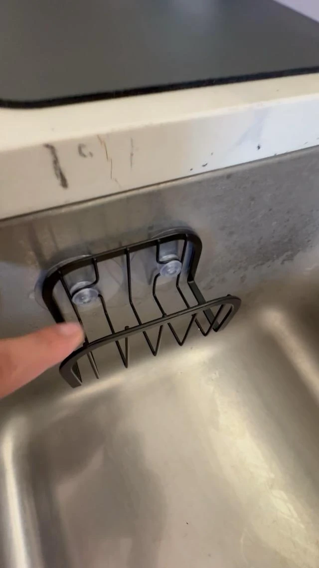 Alt view image 4 of 5 - Sponge Holder for Kitchen Sink,Kitchen Sink Caddy with Sponge Holder-Black
