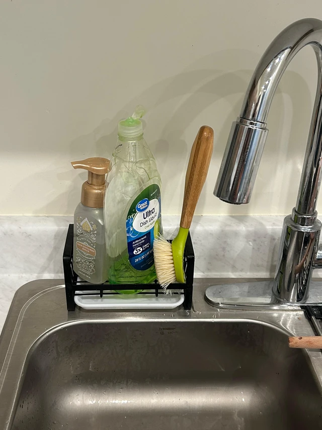 Alt view image 5 of 5 - Sponge Holder for Kitchen Sink,Kitchen Sink Caddy with Sponge Holder-Black