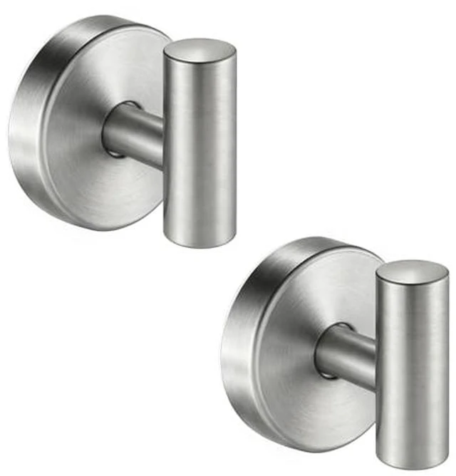 Alt view image 2 of 6 - Waterproof No-Drilling Suction Cup Shower Hooks, Brushed Nickel