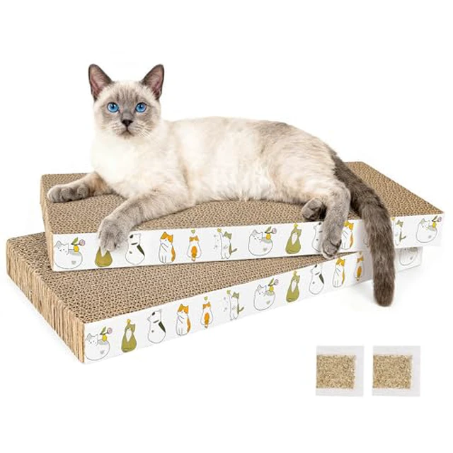 Alt view image 2 of 2 - 2 Pack Cardboard Cat Scratcher Pad with Catnips