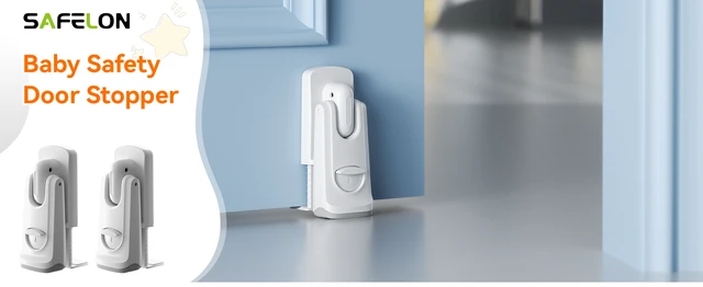 Alt view image 3 of 5 - Baby Safety 2 Pcs Door Stopper, Childproof Door Holder to Keep Door Open, Prevent Babies&Pets from Opening the Door
