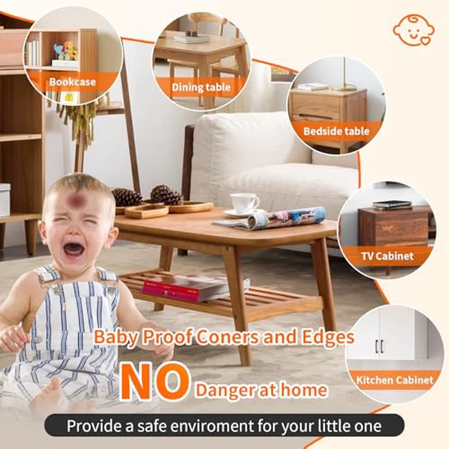 Alt view image 5 of 7 - 32 Pack Corner Guards Corner Protectors Baby Proof Furniture Corners & Edges Safety Bumpers, Table Corner Protectors for Furniture Baby Safety Sharp Corner Covers, Clear