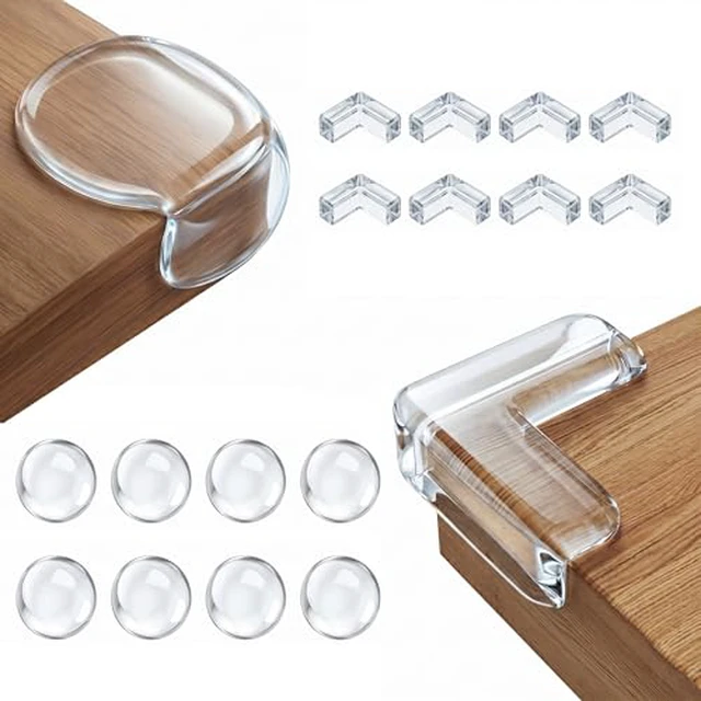 Alt view image 3 of 6 - Extra Large & Ultra-Safe Baby Corner Protector Guards - 32-Piece Clear Corner Protectors for Furniture, Super Strong Adhesive, Baby Proofing for Sharp Edges, Easy to Install Child Safety Set(Round