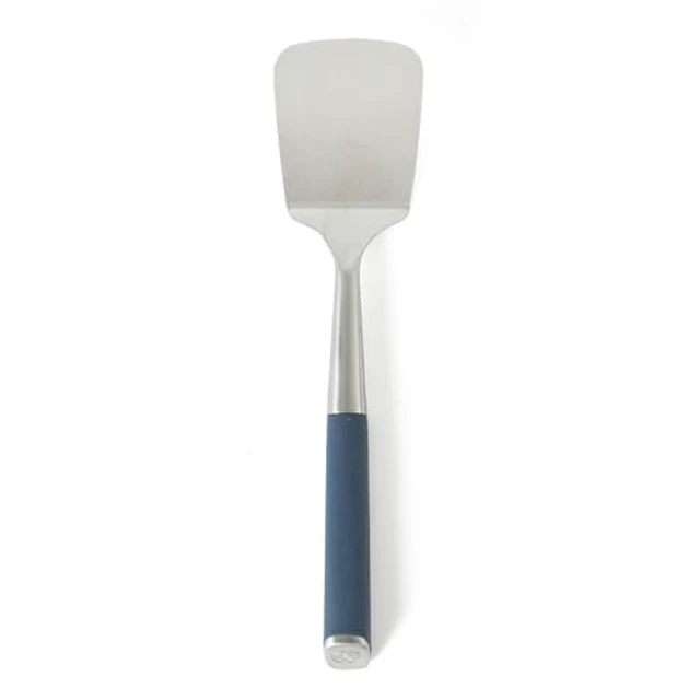 Alt view image 2 of 6 - Solid Turner, Cooking Spatula, Kitchen Spatula, Stainless Steel Turner with Silicone Heat Resistance Handle, Nonstick-Safe Spatula with Ergonomic Handle (Navy)