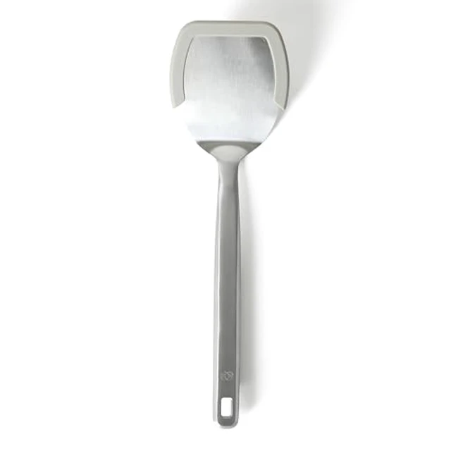 Alt view image 5 of 6 - Solid Turner, Cooking Spatula, Kitchen Spatula, Stainless Steel Turner with Silicone Heat Resistance Handle, Nonstick-Safe Spatula with Ergonomic Handle (Navy)