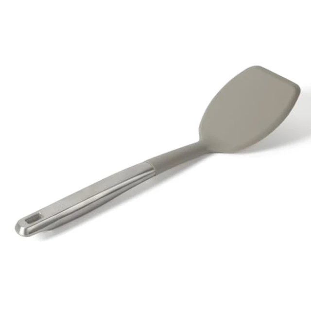 Alt view image 4 of 6 - Solid Turner, Cooking Spatula, Kitchen Spatula, Stainless Steel Turner with Silicone Heat Resistance Handle, Nonstick-Safe Spatula with Ergonomic Handle (Navy)
