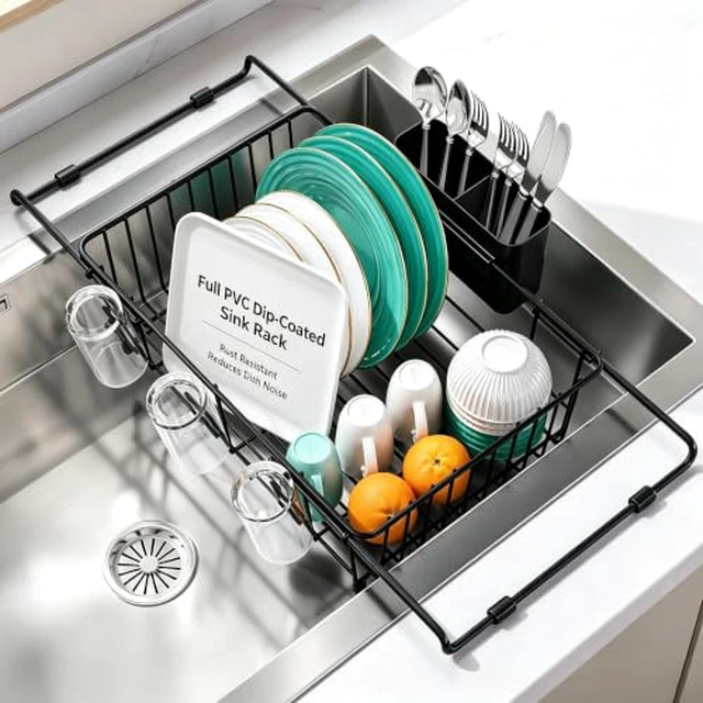 Alt view image 3 of 6 - Expandable in-Sink or Over-Sink Dish Drying Rack, 14.5"-18",Silver