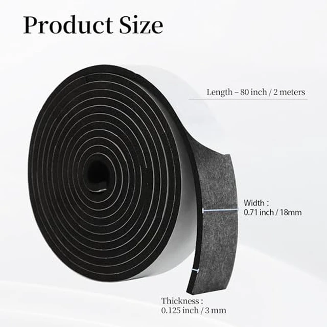 Alt view image 3 of 5 - Hat Tape Roll 80" Hats Size Reducer Insert Foam Filler Cap Sizing Tape Self Adhesive for Hard Hat, Graduation Cap, Cowboy, Fedora, Baseball Caps, Pana, Straw, Western (Black)