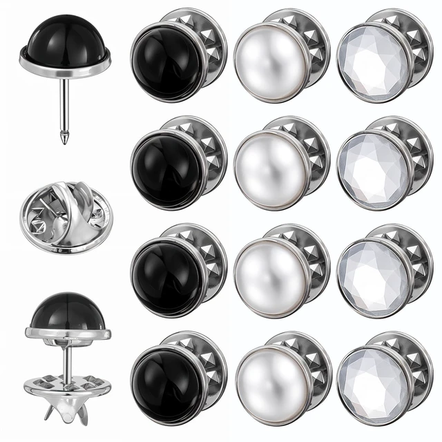 Main image of 12Pcs Button Covers for Blouses Mini No Sew Black Cover up Button 10mm