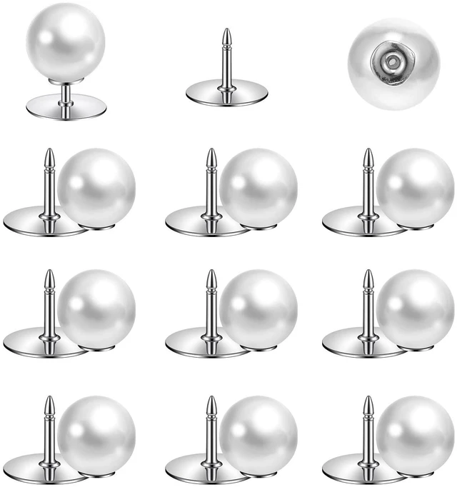 Main image of 10 Sets Pearl Buttons, No Sew Button Pearls Reusable Pearl Button | for Blouse, Dress, Sweater, Shawl, 10mm