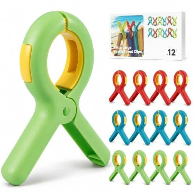 Alt view image 3 of 4 - Beach Towel Clips Heavy Duty Plastic Towel Clips