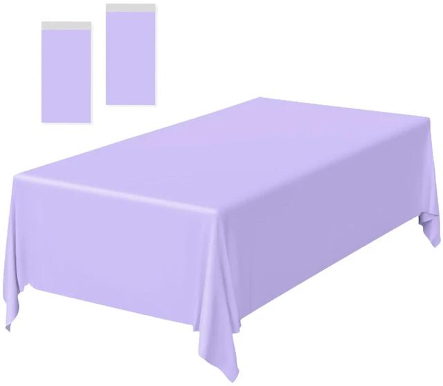 Main image of 2 Pack Light Purple Plastic Tablecloth Disposable Table Covers Rectangle Lavender Tablecloths for Birthday Baby Shower Wedding Birthday Party Rectangular Table Cloth Disposable